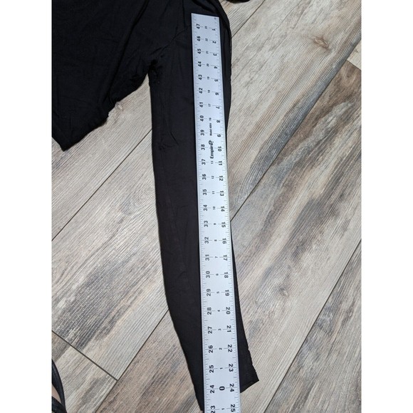 FOREVER 21 Cropped Hooded Sweatshirt Women's Size M BLACK STRETCH Hoodie - Picture 8 of 13